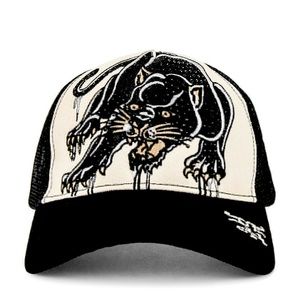 Ed Hardy Panther Hat in Black & White